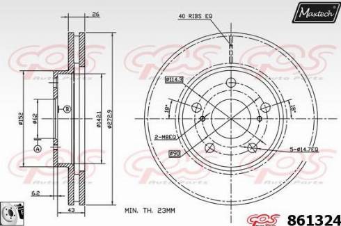 Maxtech 861324.0080 - Brake Disc autospares.lv