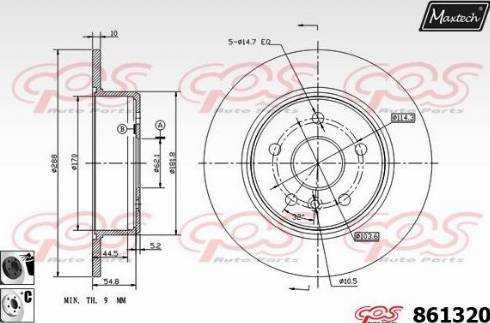 Maxtech 861320.6060 - Brake Disc autospares.lv