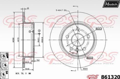 Maxtech 861320.6880 - Brake Disc autospares.lv