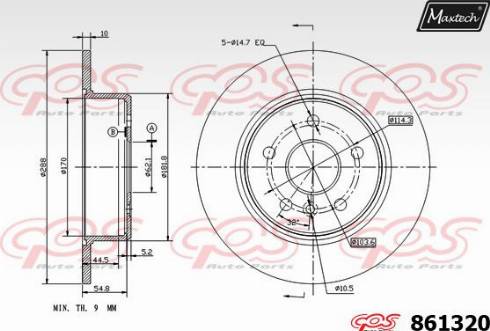 Maxtech 861320.0000 - Brake Disc autospares.lv