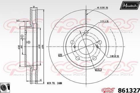 Maxtech 861327.0060 - Brake Disc autospares.lv