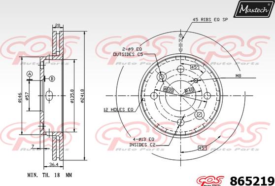 Maxtech 861327 - Brake Disc autospares.lv