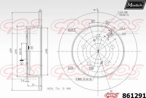 Maxtech 861291.0000 - Brake Disc autospares.lv