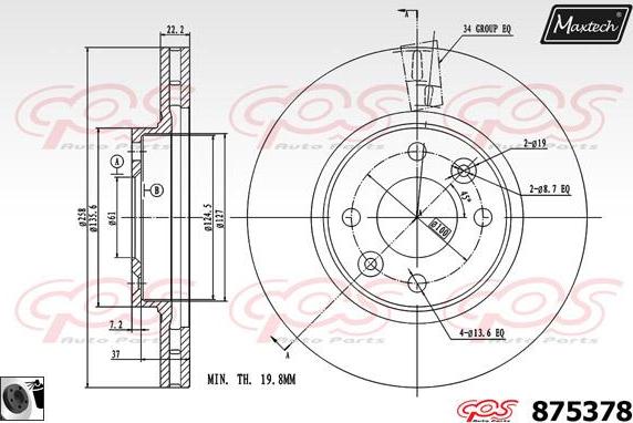 Maxtech 861291 - Brake Disc autospares.lv