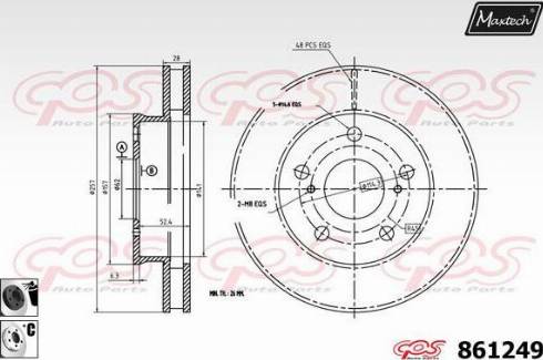 Maxtech 861249.6060 - Brake Disc autospares.lv