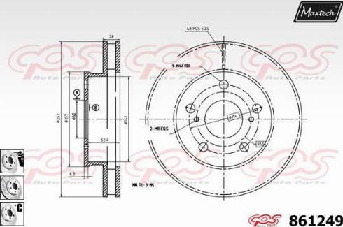 Maxtech 861249.6880 - Brake Disc autospares.lv