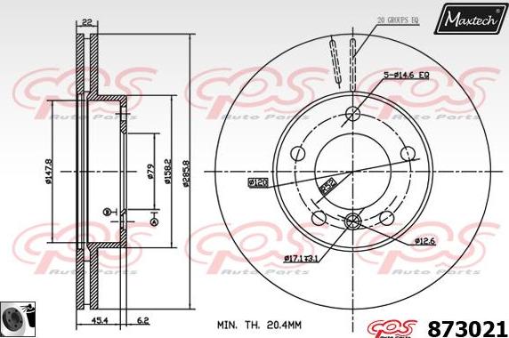 Maxtech 861249 - Brake Disc autospares.lv