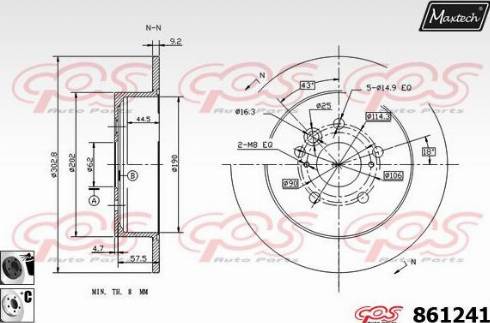 Maxtech 861241.6060 - Brake Disc autospares.lv