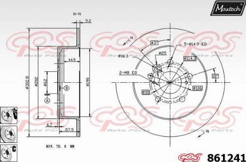 Maxtech 861241.6880 - Brake Disc autospares.lv