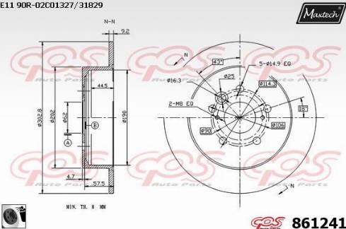 Maxtech 861241.0060 - Brake Disc autospares.lv