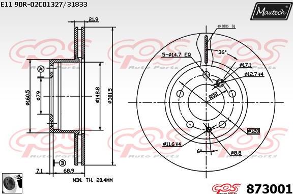 Maxtech 861241 - Brake Disc autospares.lv