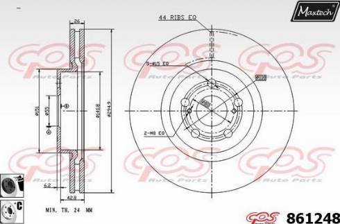 Maxtech 861248.6060 - Brake Disc autospares.lv