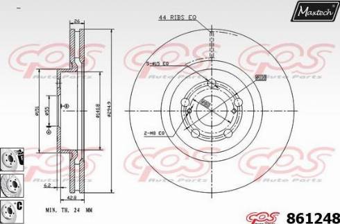 Maxtech 861248.6880 - Brake Disc autospares.lv