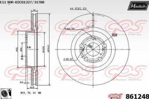 Maxtech 861248.0060 - Brake Disc autospares.lv