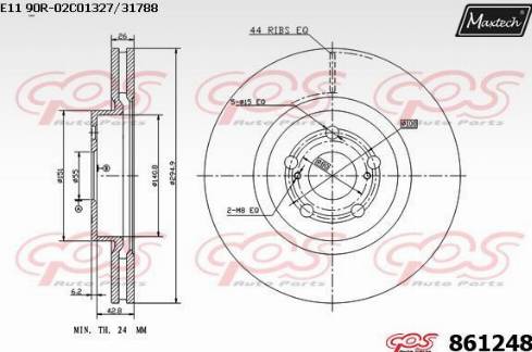 Maxtech 861248.0000 - Brake Disc autospares.lv