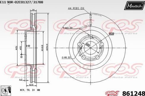 Maxtech 861248.0080 - Brake Disc autospares.lv