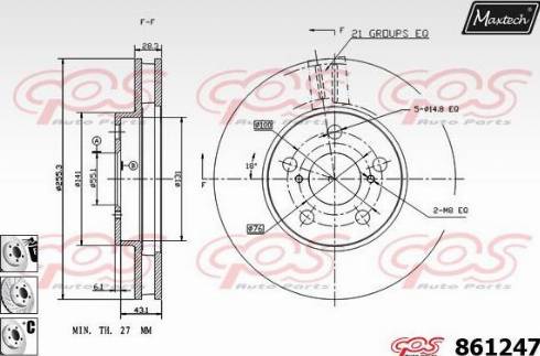 Maxtech 861247.6880 - Brake Disc autospares.lv