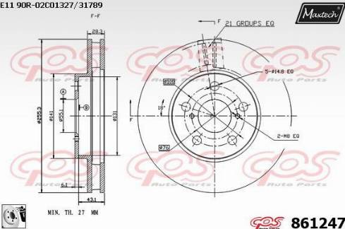 Maxtech 861247.0080 - Brake Disc autospares.lv