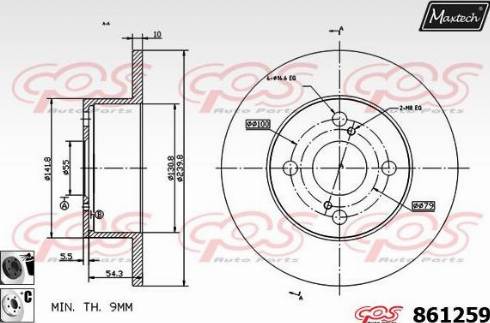 Maxtech 861259.6060 - Brake Disc autospares.lv