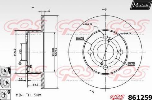 Maxtech 861259.6880 - Brake Disc autospares.lv