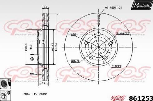 Maxtech 861253.6060 - Brake Disc autospares.lv