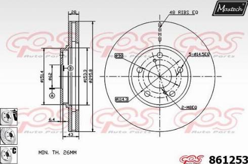 Maxtech 861253.6880 - Brake Disc autospares.lv