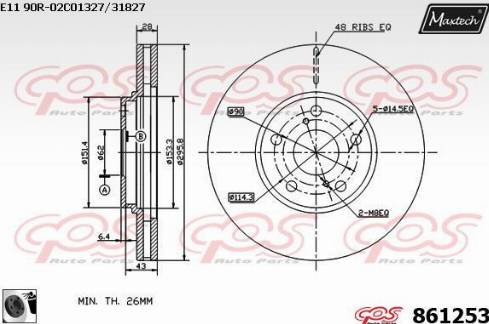 Maxtech 861253.0060 - Brake Disc autospares.lv