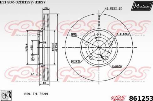 Maxtech 861253.0080 - Brake Disc autospares.lv