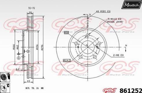 Maxtech 861252.6060 - Brake Disc autospares.lv