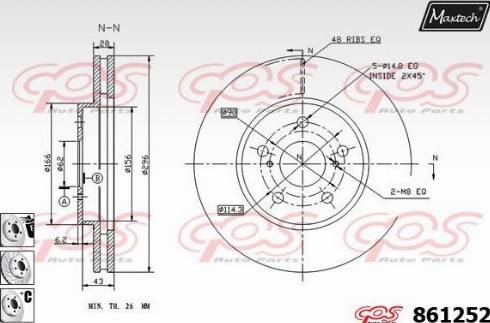 Maxtech 861252.6880 - Brake Disc autospares.lv