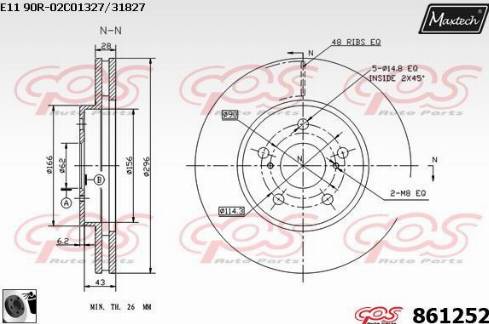 Maxtech 861252.0060 - Brake Disc autospares.lv