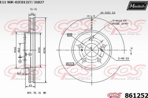 Maxtech 861252.0000 - Brake Disc autospares.lv