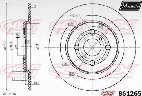 Maxtech 861265.6880 - Brake Disc autospares.lv