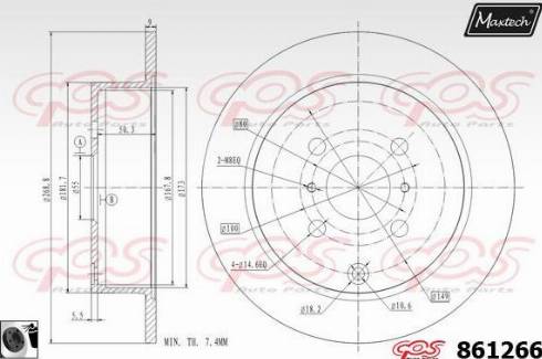 Maxtech 861266.0060 - Brake Disc autospares.lv