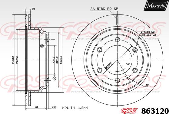 Maxtech 861266 - Brake Disc autospares.lv