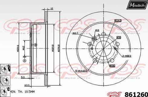 Maxtech 861260.6980 - Brake Disc autospares.lv