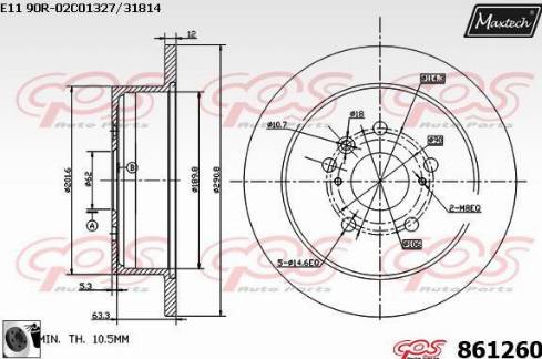 Maxtech 861260.0060 - Brake Disc autospares.lv