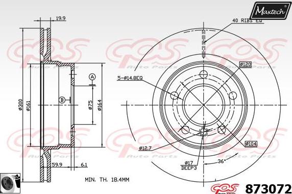 Maxtech 861268 - Brake Disc autospares.lv