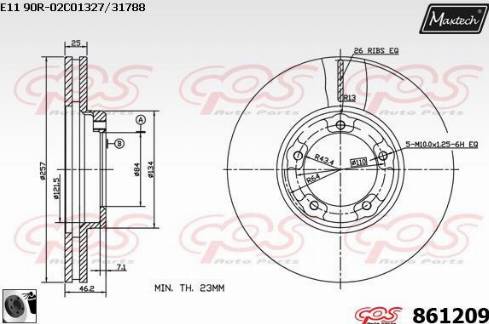 Maxtech 861209.0060 - Brake Disc autospares.lv