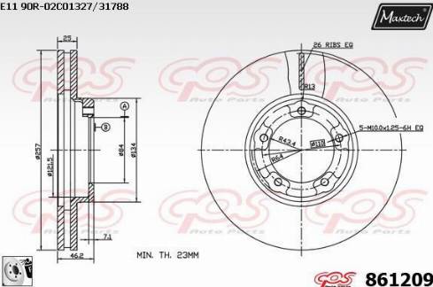 Maxtech 861209.0080 - Brake Disc autospares.lv