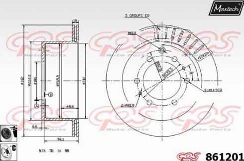 Maxtech 861201.6060 - Brake Disc autospares.lv