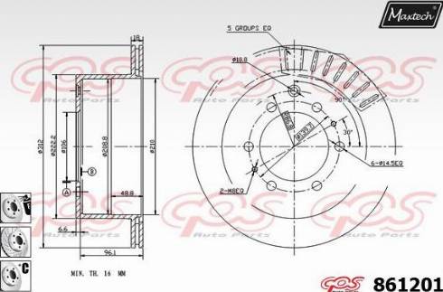 Maxtech 861201.6880 - Brake Disc autospares.lv