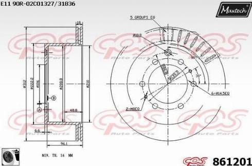 Maxtech 861201.0060 - Brake Disc autospares.lv