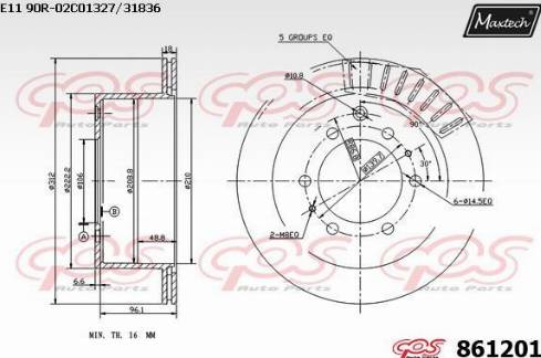 Maxtech 861201.0000 - Brake Disc autospares.lv