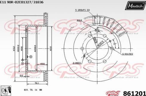 Maxtech 861201.0080 - Brake Disc autospares.lv