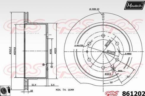 Maxtech 861202.0060 - Brake Disc autospares.lv