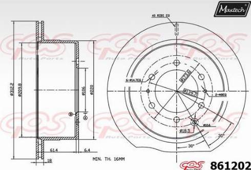 Maxtech 861202.0000 - Brake Disc autospares.lv