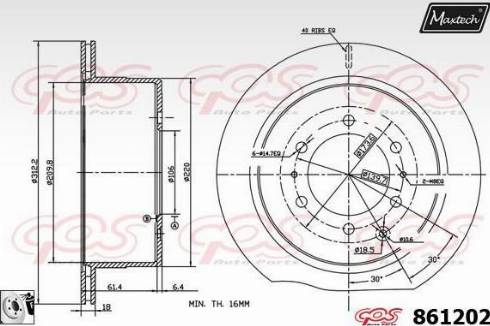 Maxtech 861202.0080 - Brake Disc autospares.lv