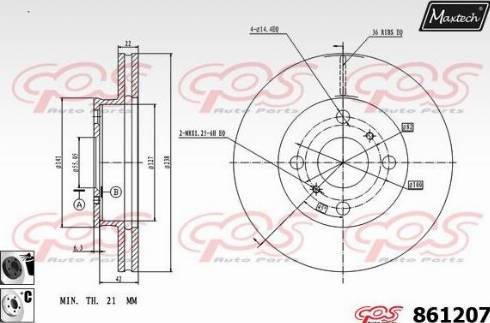 Maxtech 861207.6060 - Brake Disc autospares.lv