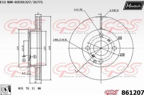 Maxtech 861207.0080 - Brake Disc autospares.lv